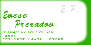 emese preradov business card